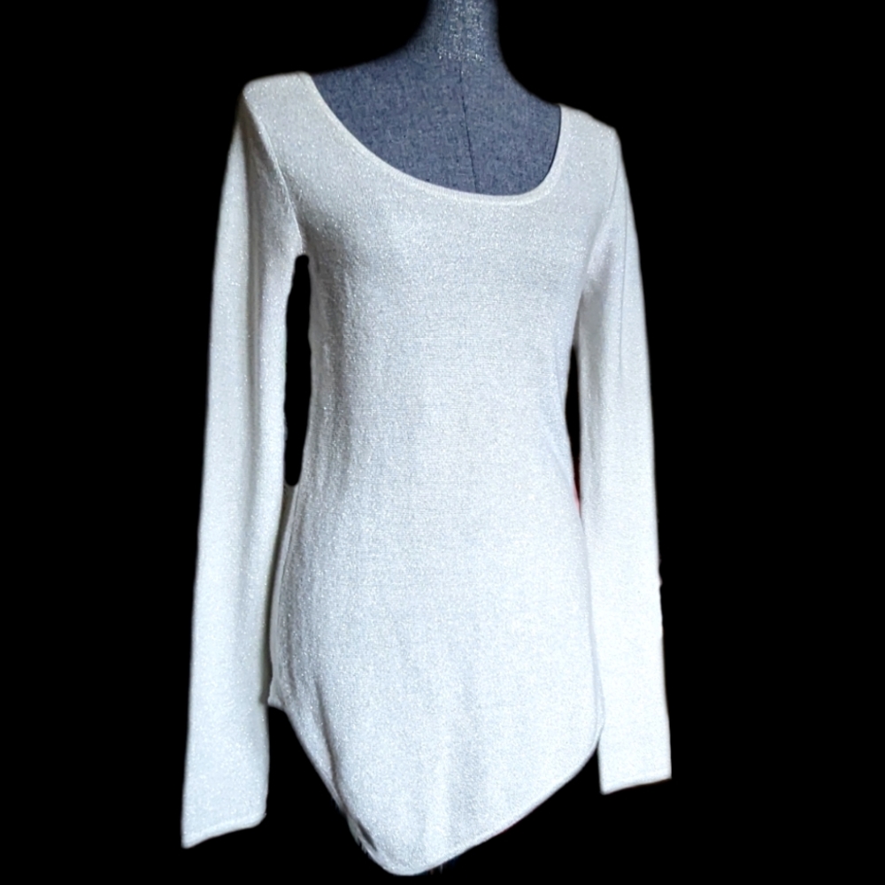 EXPRESS Metallic lightweight Asymmetrical Sweater
